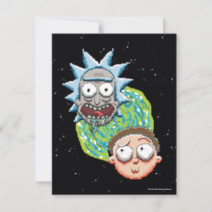Pixel Vers Rick und Morty Portal Graphic Mitteilungskarte