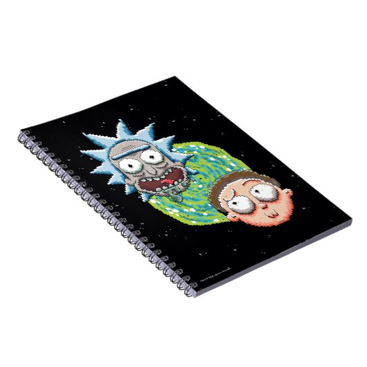 Pixel Vers Rick und Morty Portal Graphic Notizblock (Rechte Seite)