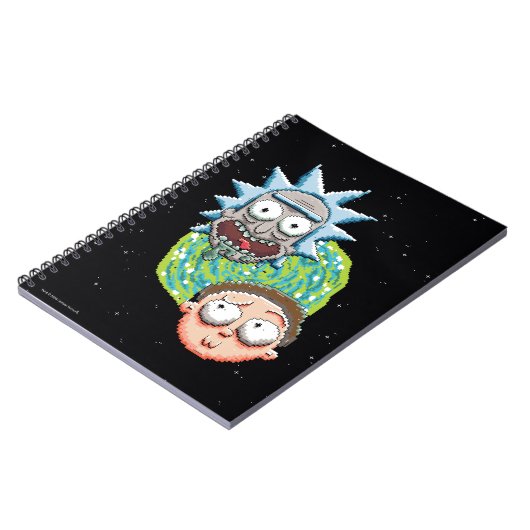 Pixel Vers Rick und Morty Portal Graphic Notizblock (Linke Seite)