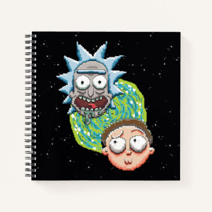 Pixel Vers Rick und Morty Portal Graphic Notizblock