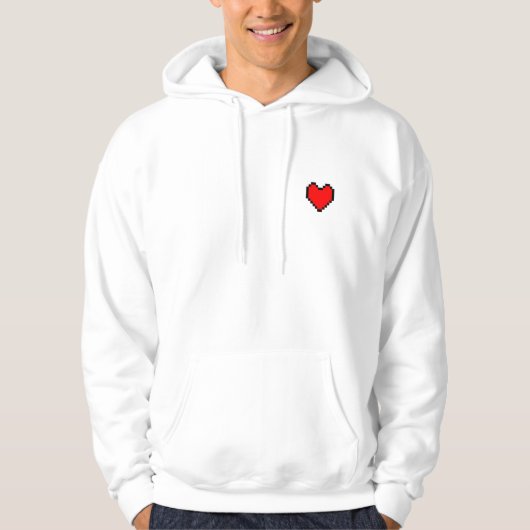 Pixel-Videospiel-Herz Hoodie (Vorderseite)