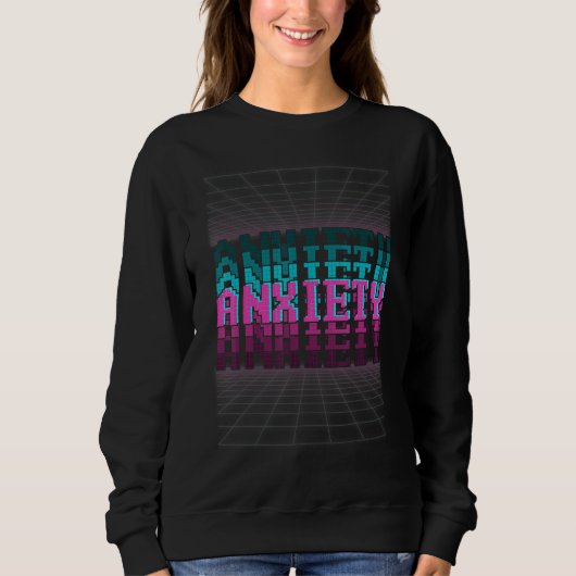 Pixel Warp Angst Glitch Retro Vaporwave Sweatshirt (Vorderseite)