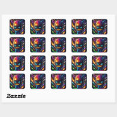 Pixel Warrior Quadratischer Aufkleber (Blatt)