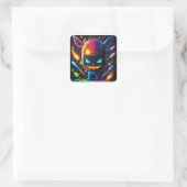 Pixel Warrior Quadratischer Aufkleber (Tasche)