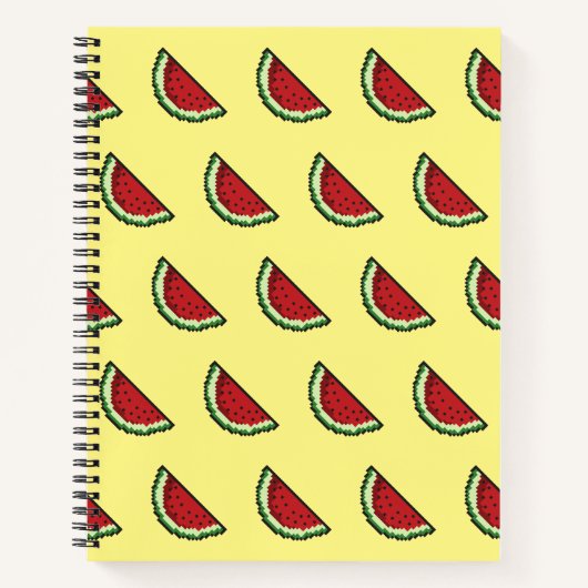 Pixel Wassermelonenmuster Notizblock (Vorderseite)