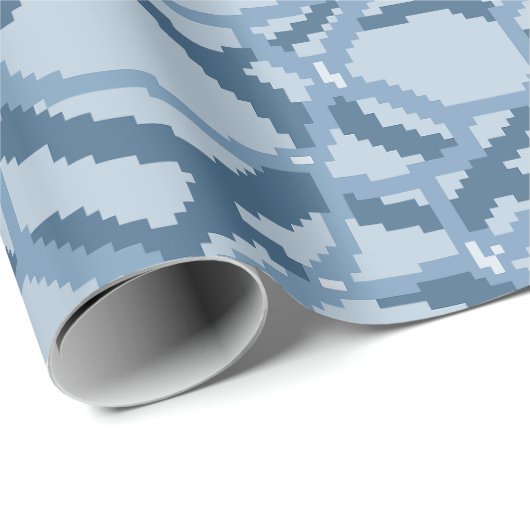 Pixel-Wasserwellenmuster Geschenkpapier (Rolleneckpunkt)