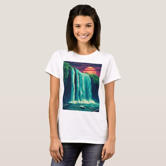 pixel waterfall T-Shirt (Vorne ganz)