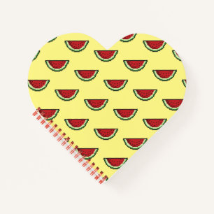 Pixel Watermelon-Muster Notizblock