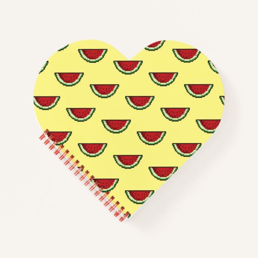 Pixel Watermelon-Muster Notizblock (Vorderseite)