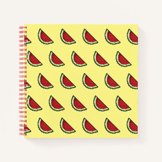 Pixel-Watermelon-Muster Notizblock (Vorderseite)