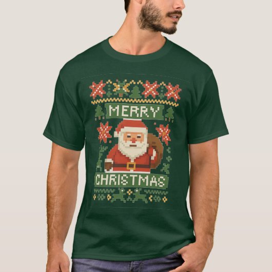 Pixel-Weihnachtstraum T-Shirt (Vorderseite)