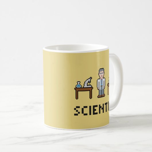 Pixel-Wissenschaftler Kaffeetasse (VorderseiteRechts)