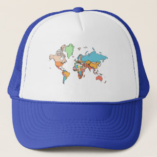Pixel World Map - Retro 8-Bit-Design im globalen S Truckerkappe
