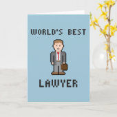Pixel World's Best Lawyer Greeting Card Karte (Gelbe Blume)