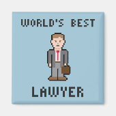 Pixel World's Best Lawyer Magnet (Vorne)