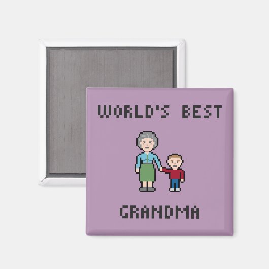 Pixel World's Best Oma Magnet (Vorderseite/Rückseite)