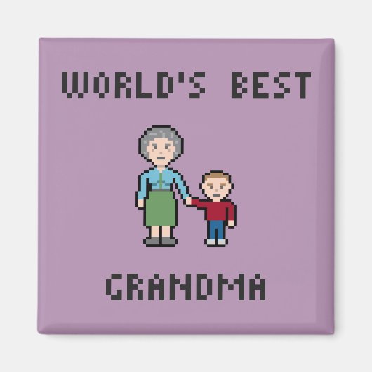 Pixel World's Best Oma Magnet (Vorne)