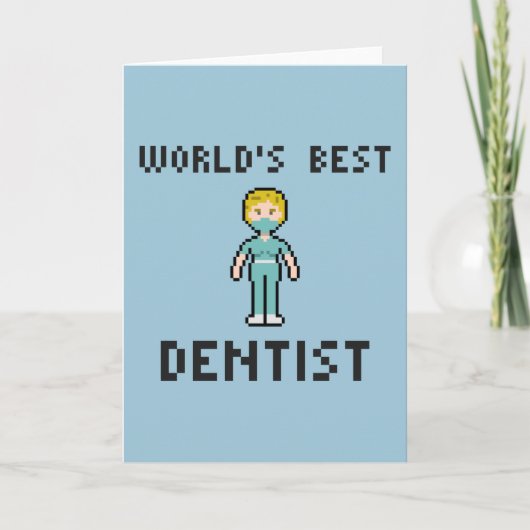 Pixel World's Beste Dentist Grußkarte Karte (Vorderseite)
