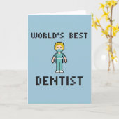 Pixel World's Beste Dentist Grußkarte Karte (Gelbe Blume)