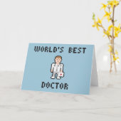 Pixel World's beste Doctor Grußkarte Karte (Gelbe Blume)