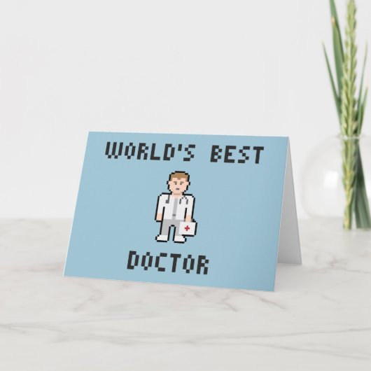 Pixel World's beste Doctor Grußkarte Karte (Vorderseite)