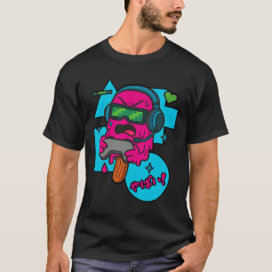 Pixel-Wut-Gamer-Eis am Stiel Lustiges schmelzendes T-Shirt
