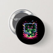 Pixel-Wut-Katze Retro-Gamer-Glitch im 8-Bit-Stil  Button (Vorne & Hinten)