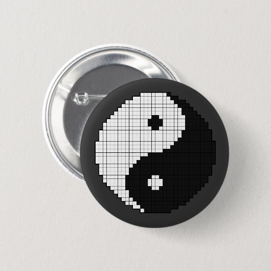 Pixel-Yinyang-Taste Button (Vorne & Hinten)