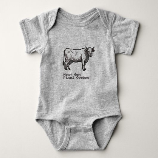 Pixel-Zeichnung Frühe Computerkuh  Baby Strampler (Vorderseite)