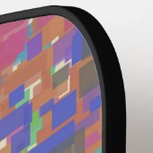 Pixelart-Muster jenseits der Regenbogenfarben Pickleball Schläger (Linke Seite)
