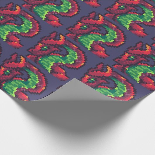 Pixelart, Pixel Art dragon Geschenkpapier (Ecke)
