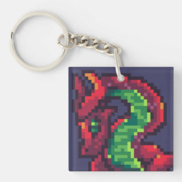 Pixelart, Pixel Art, dragon Schlüsselanhänger