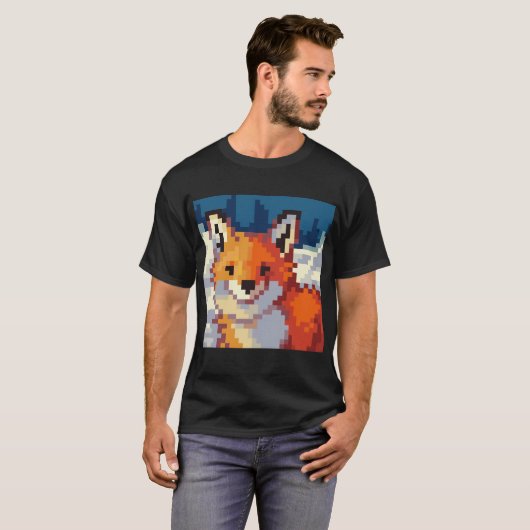 Pixelart, Pixel Art, Fox, vos T-Shirt (Vorne ganz)