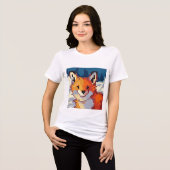 Pixelart, Pixel Art, Fox, vos Tri-Blend Shirt (Vorderseite voll)