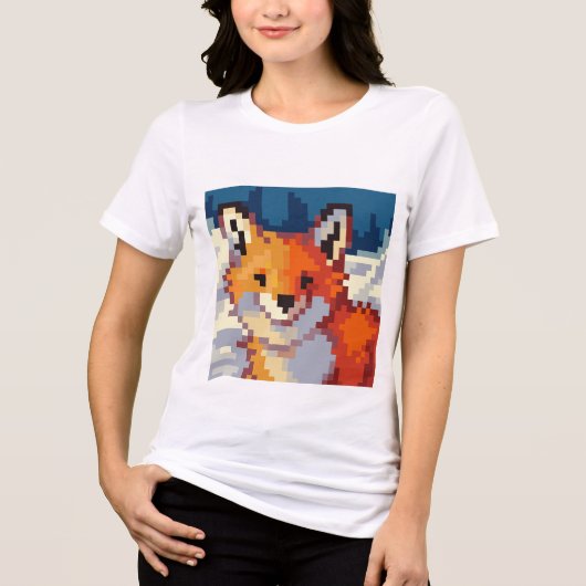 Pixelart, Pixel Art, Fox, vos Tri-Blend Shirt (Vorderseite)