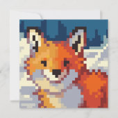 Pixelart, vos, Fox, Pixel Art  Feiertagskarte (Vorderseite)