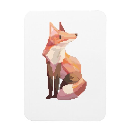 Pixelart, vos, Pixel art, Fox, Magnet (Vertikal)