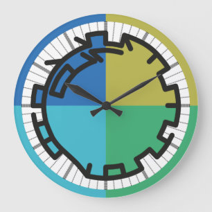 PIXELAT chained numbers by Masanser Große Wanduhr