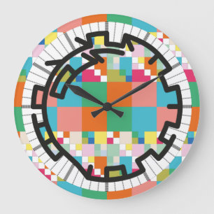 PIXELAT chained numbers by Masanser Große Wanduhr