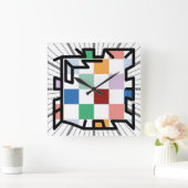 PIXELAT chained numbers by Masanser Quadratische Wanduhr (Zuhause)