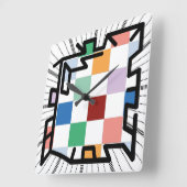 PIXELAT chained numbers by Masanser Quadratische Wanduhr (Winkel)