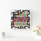 PIXELAT chained numbers by Masanser Quadratische Wanduhr (Zuhause)