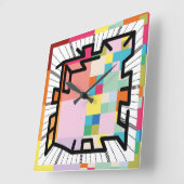 PIXELAT chained numbers by Masanser Quadratische Wanduhr (Winkel)