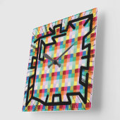 PIXELAT chained numbers by Masanser Quadratische Wanduhr (Winkel)