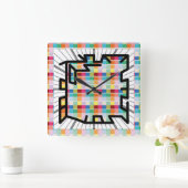 PIXELAT chained numbers by Masanser Quadratische Wanduhr (Zuhause)