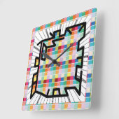 PIXELAT chained numbers by Masanser Quadratische Wanduhr (Winkel)