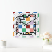 PIXELAT chained numbers by Masanser Quadratische Wanduhr (Zuhause)