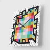 PIXELAT chained numbers by Masanser Quadratische Wanduhr (Winkel)