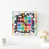 PIXELAT chained numbers by Masanser Quadratische Wanduhr (Zuhause)