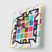 PIXELAT chained numbers by Masanser Quadratische Wanduhr (Winkel)